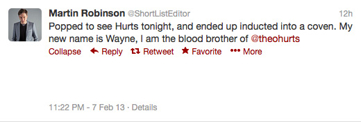 Screenshot of a Tweet from Shortlist Editor Martin Robinson.