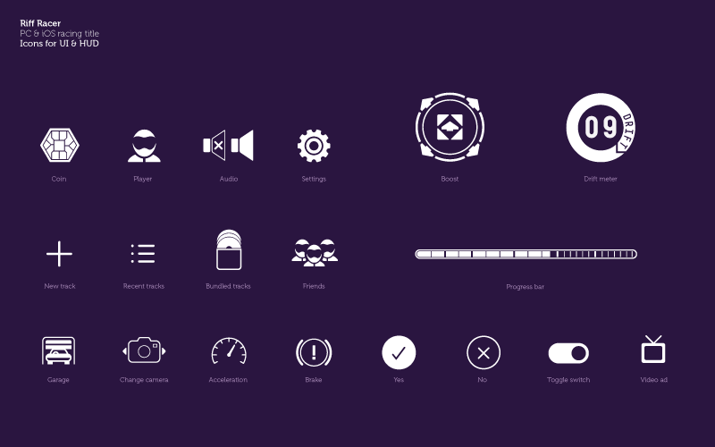 Icon design for UI & HUD.